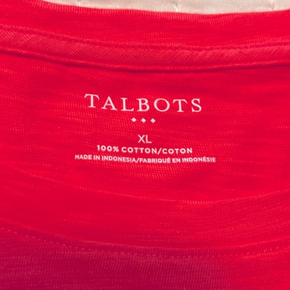 Crew neck shirt. Talbots Brand. Coral colored. XL - Picture 3 of 3